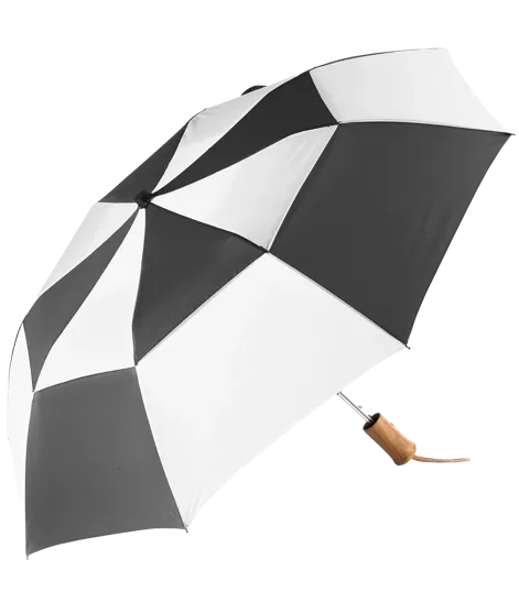 The Zephyr Vented Folding Umbrella with Wood Handle — view 2