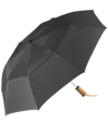The Zephyr Vented Folding Umbrella with Wood Handle