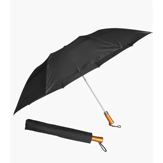 The Icon Folding Umbrella with Wood Handle