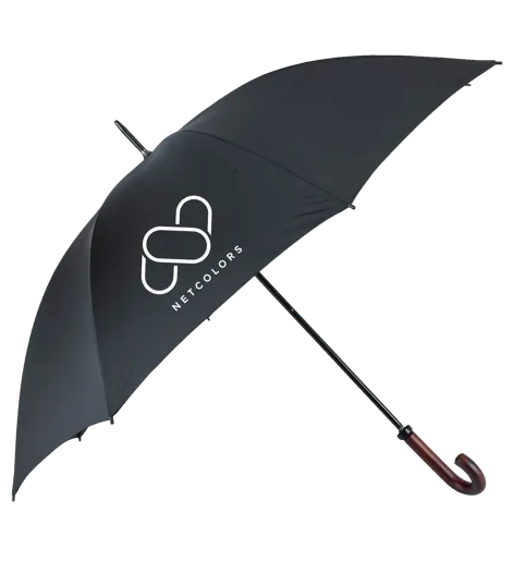 The Doorman 60" Arc Nylon Umbrella with Wood Hook Handle — view 2