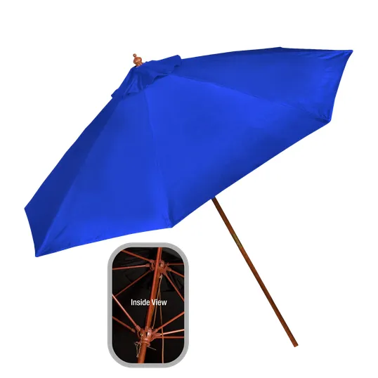 9-Foot Wooden Market Umbrella with Olefin Cover — view 4