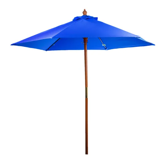 7' FSC Wooden Market Umbrella with UV-Treated Polyester Canopy — view 3