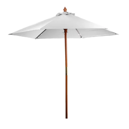 7' FSC Wooden Market Umbrella with UV-Treated Polyester Canopy — view 4