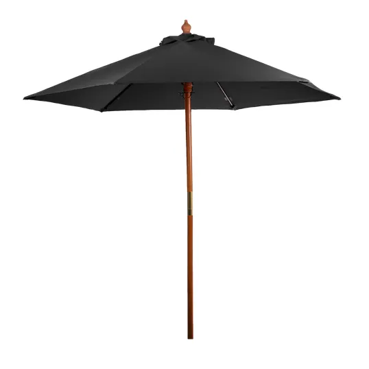 7' FSC Wooden Market Umbrella with UV-Treated Polyester Canopy
