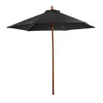 7' FSC Wooden Market Umbrella with UV-Treated Polyester Canopy