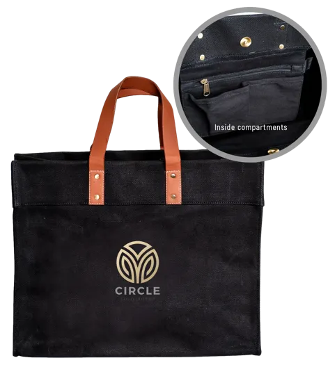 The Chadwick Tote Bag, 24 oz. Cotton Canvas Box Tote — view 2