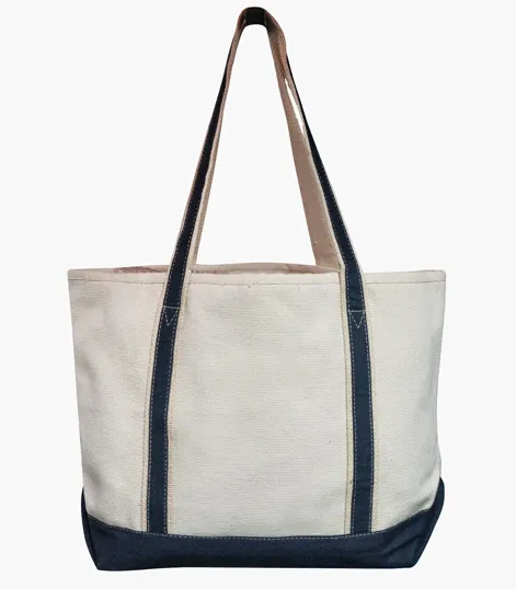 Sailway Medium Canvas Tote Bag with Accent Color — view 2