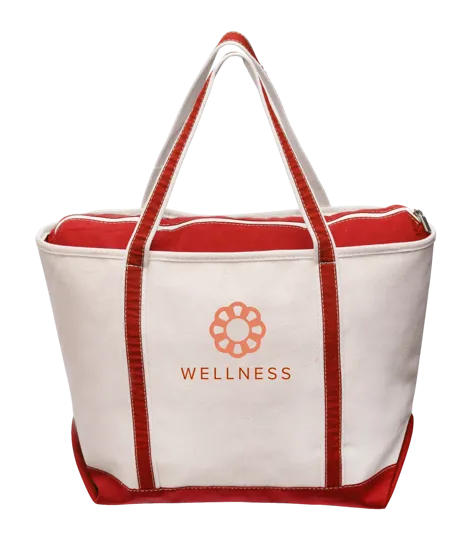Sailway Large Zippered Canvas Tote Bag — view 8