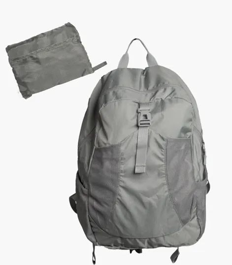 Foldable RPET Backpack with Zip Pouch