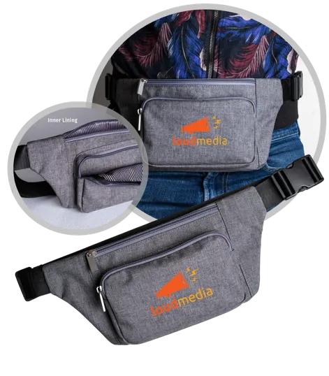 The Hipster Waist Bag, Heathered Polyester Fanny Pack — view 2