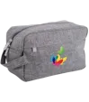 Heathered Polyester Toiletry Bag with Dual Zipper Closure — view 4