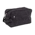 Heathered Polyester Toiletry Bag with Dual Zipper Closure
