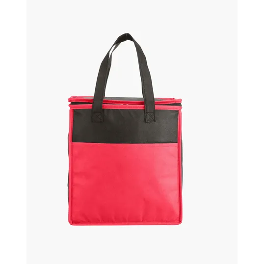 Two-Tone Flat Top Insulated Non-Woven Shopping Tote Bag — view 3