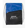 Two-Tone Poly Drawstring Backpack with Zipper — view 5
