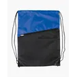 Two-Tone Poly Drawstring Backpack with Zipper