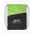 Two-Tone Poly Drawstring Backpack with Zipper — view 6