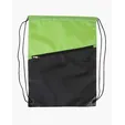 Two-Tone Poly Drawstring Backpack with Zipper — view 2