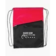 Two-Tone Poly Drawstring Backpack with Zipper — view 8