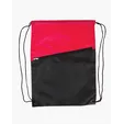 Two-Tone Poly Drawstring Backpack with Zipper — view 4