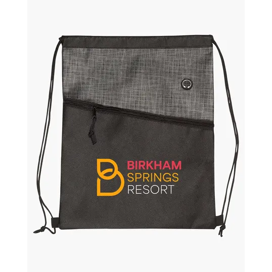 Tonal Heathered Non-Woven Drawstring Backpack — view 8