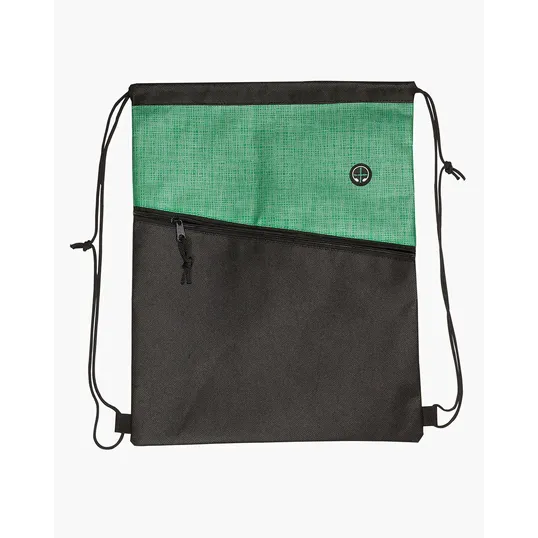 Tonal Heathered Non-Woven Drawstring Backpack — view 4