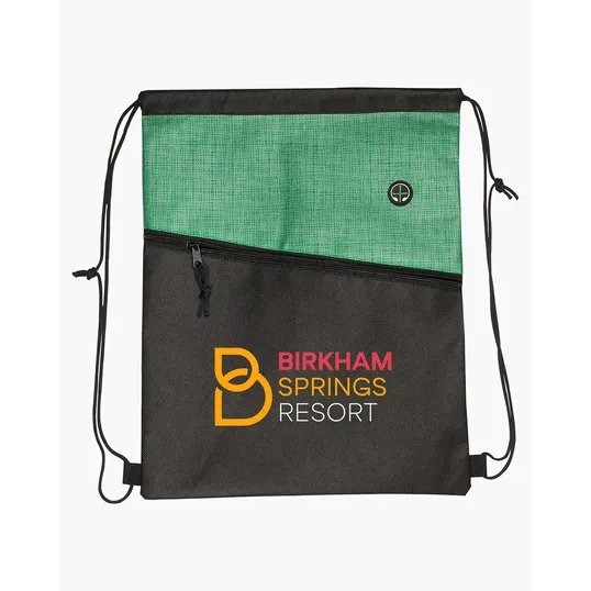 Tonal Heathered Non-Woven Drawstring Backpack — view 10