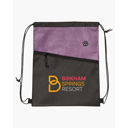 Tonal Heathered Non-Woven Drawstring Backpack — view 12