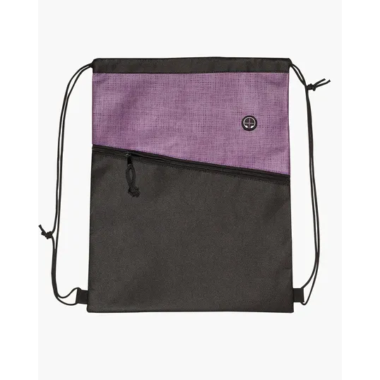 Tonal Heathered Non-Woven Drawstring Backpack — view 6