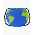 Recycled Polyester Globe Earth Drawstring Bag — view 2