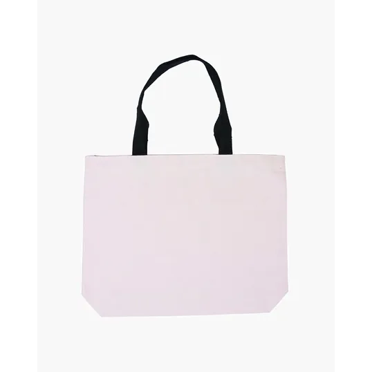 Cotton Canvas Tote Bag with Color Accents