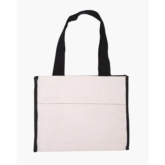 Cotton Gusset Accent Box Tote Bag