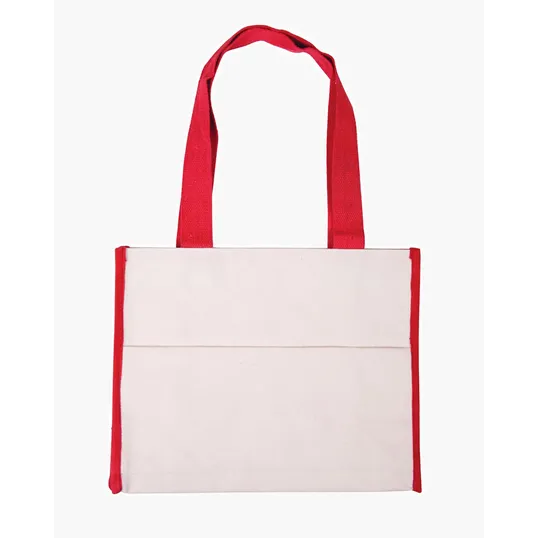 Cotton Gusset Accent Box Tote Bag — view 3