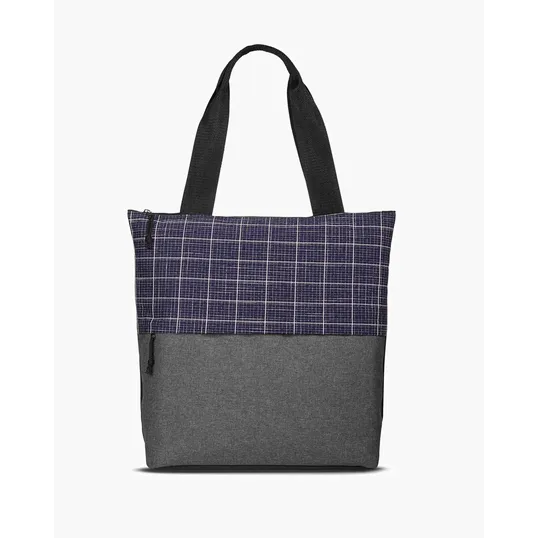 Flannel Check Accent Tote Bag