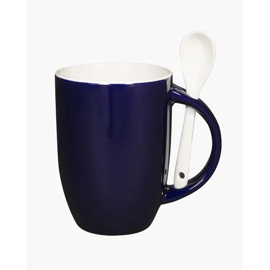 12 oz. Ceramic Mug with Spoon