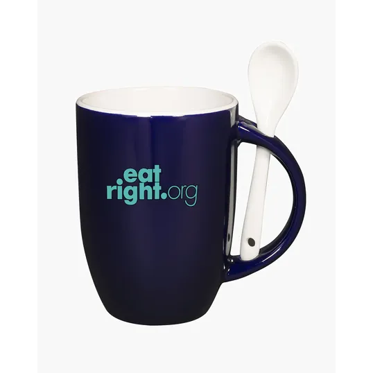 12 oz. Ceramic Mug with Spoon — view 4