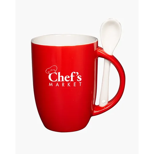 12 oz. Ceramic Mug with Spoon — view 5