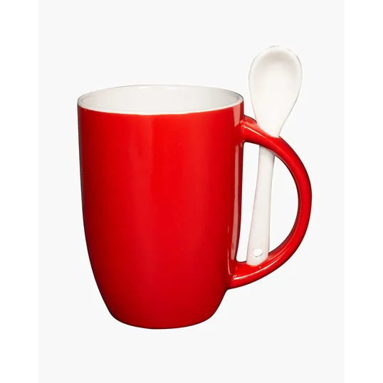 12 oz. Ceramic Mug with Spoon — view 2