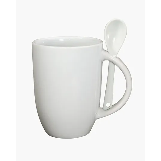12 oz. Ceramic Mug with Spoon — view 3