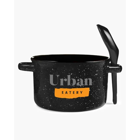 Campfire 20 oz. Ceramic Soup Bowl With Spoon — view 9