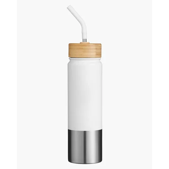 24 oz. Stainless Steel Tumbler With Bamboo Lid — view 6