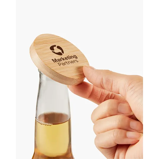 Prime Line Bamboo Bottle Opener with Magnet — view 2