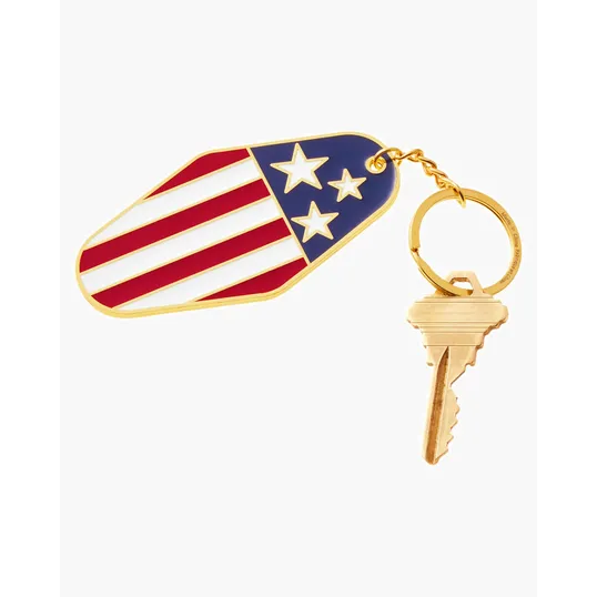 USA Patriotic Metal Keychain