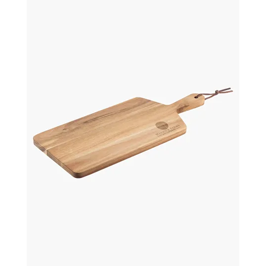 Prime Line Acacia Wood Charcuterie Board with Leather Handle — view 2