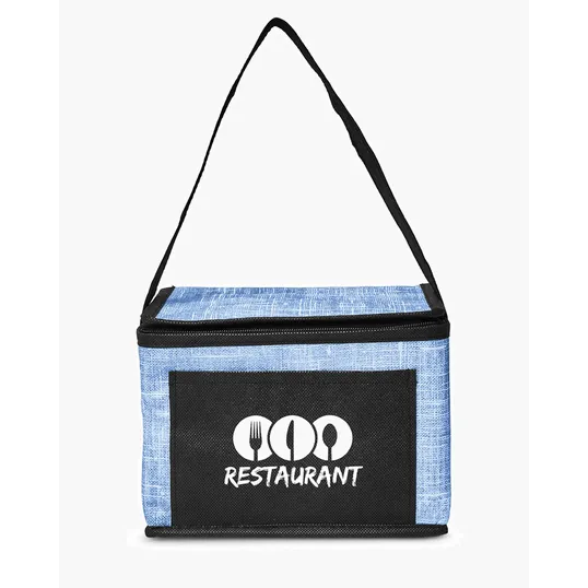 Denim Pattern Non-Woven 6-Pack Lunch Cooler Bag — view 10