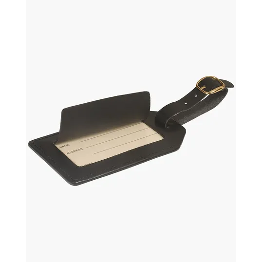 Sueded Full-Grain Leather Luggage Tag — view 2