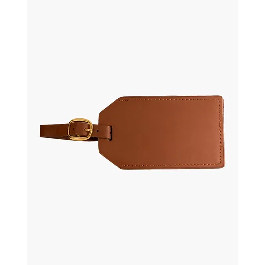 Sueded Full-Grain Leather Luggage Tag — view 3