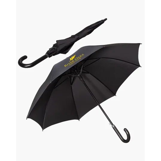 48" Arc Executive Umbrella with Curved Faux Leather Handle — view 2