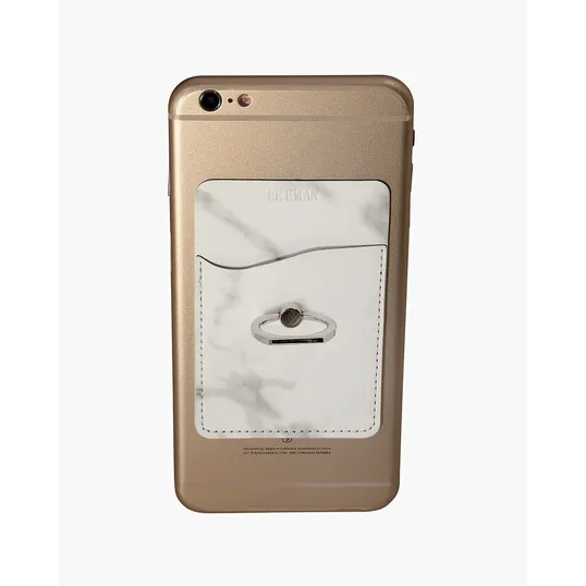 Marble Card Holder with Metal Ring Phone Stand — view 2