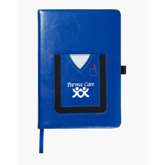 Medical Theme Journal Notebook with Cell Phone Pocket, 5.8" x 8.3" — view 5