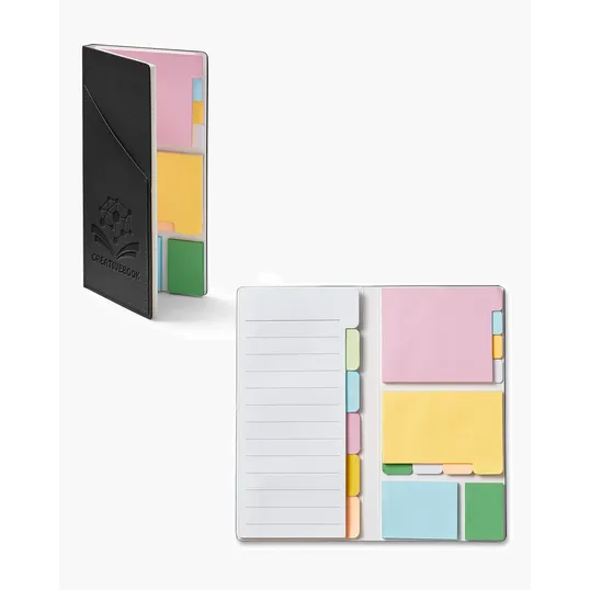 Faux Leather Sticky Notes and Notepad Set — view 4